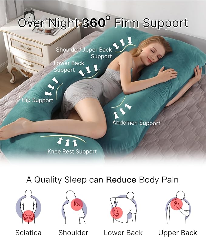 ALLOPERA Pregnancy Pillow, Full Body Maternity Pillow 57 inch, - Image 2
