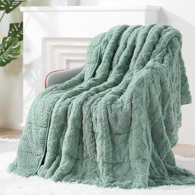 Super Fuzzy Soft Sherpa Fleece Weighted Blanket, 20 lbs Dual Sided Fluffy Heavy by EazfyPro