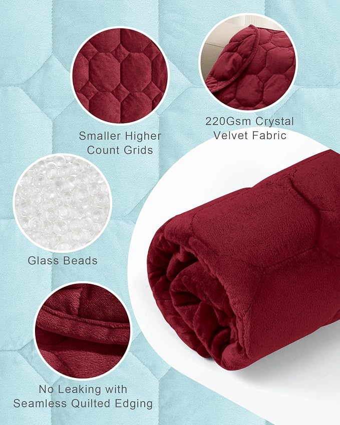 Cottonblue Weighted Lap Blanket Pad 7 lbs 29" x 24", Cozy Luxury Crystal Velvet - Image 4