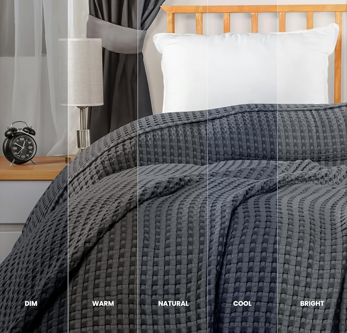 Utopia Bedding 100% Cotton Waffle Weave Blanket Queen Size - Image 5