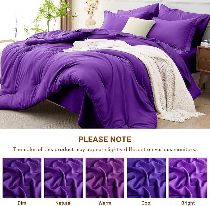 MUXHOMO 7 Pieces Queen Comforter Set, Soft Bed in a Bag Queen Size, All Season - Image 7