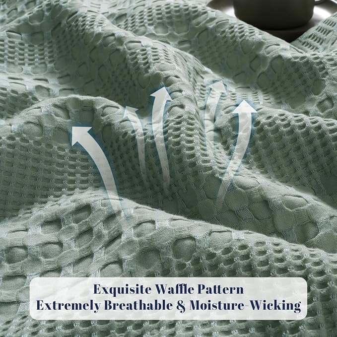 PHF Cooling Waffle Blanket Queen Size, Lightweight 60% Rayon from Bamboo & 40% - Image 4