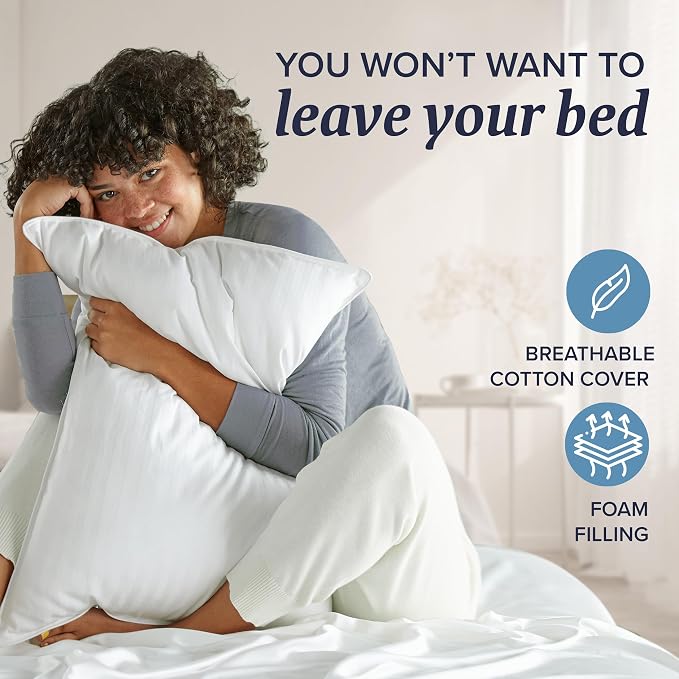 Beckham Hotel Collection Shredded Memory Foam Pillow 2-Pack Queen | Adjustable - Image 5