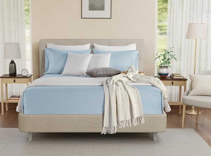 100% Egyptian Cotton Bed Sheets Full Size Bed Set, 800TC Sateen Weave 15" Deep - Image 2
