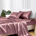 MR&HM Satin Bed Sheets, Queen Size Sheets Set by MRHM