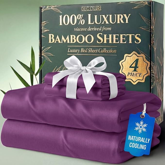 DECOLURE 100% Viscose Derived from Bamboo Sheets Twin Size by DECOLURE