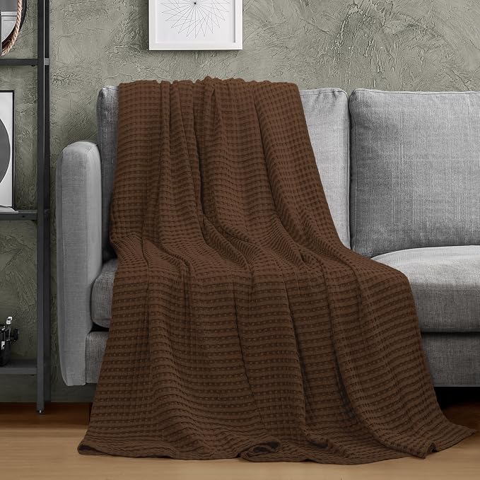 Utopia Bedding 100% Cotton Waffle Weave Blanket King Size - Image 9