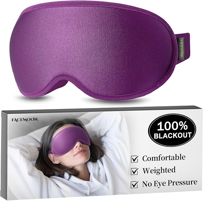 Blackout Eye Mask for Deep Sleep, 3D Weighted Sleep Mask for Women, Zero by FACEMOON