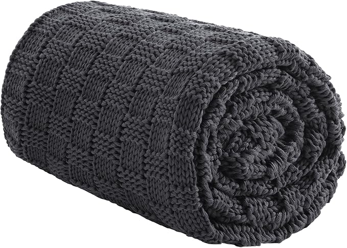 Knitted Weighted Blanket for Adult, No Beads Heavy Blanket 60” x 80'' 12lbs by Unknown