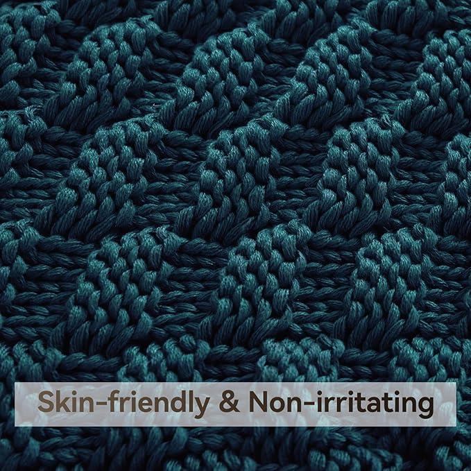 Knitted Weighted Blanket for Adult, No Beads Heavy Blanket 70” x 90'' 20lbs - Image 4