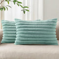 Pallene Faux Fur Plush Lumbar Throw Pillow Covers 12x20 Set of 2, Luxury Soft by PALLENE