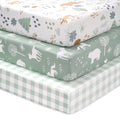 Baby Mini Crib Sheets Boy, Portable 38”x26” Pack and Play Sheets Fitted by FIEMOL