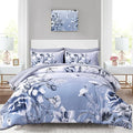Luxudecor Floral Comforter Set King Size 7 Piece, Elegant Gradient Floral by Luxudecor