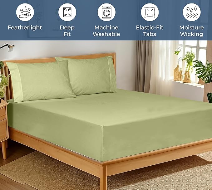 Royale Linens 100% Organic Cotton Fitted Sheet - Image 3