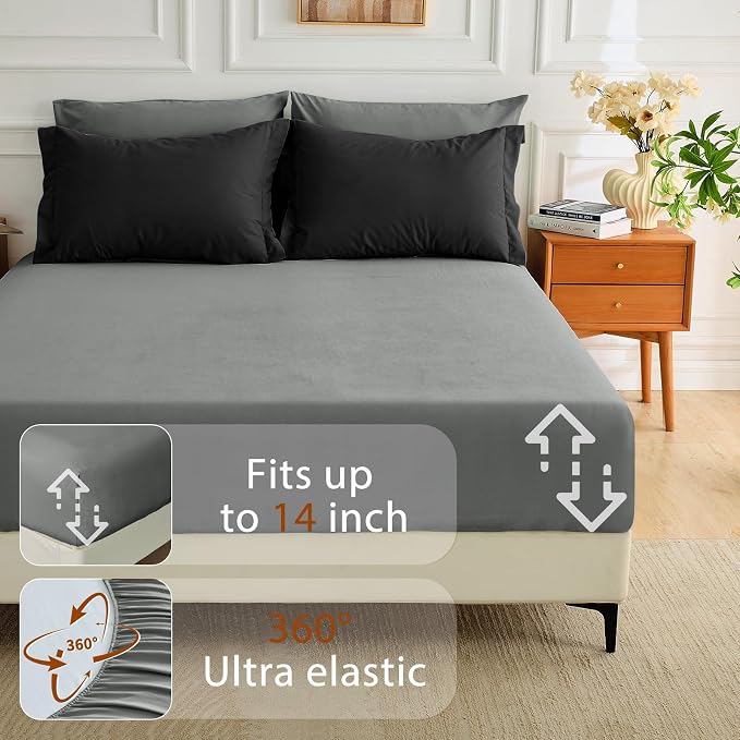 MUXHOMO 7 Pieces King Comforter Set, Soft Bed in a Bag King Size, All Season - Image 5