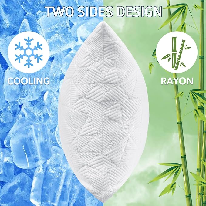 BETU Cooling King Size Pillows Set of 2, Shredded Memory Foam Cool Pillows - Image 2