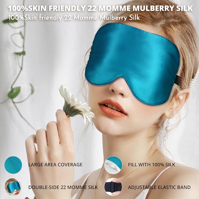 Silk Sleep Mask 100% 22 Momme Mulberry, Sleep Eye Mask - Image 2