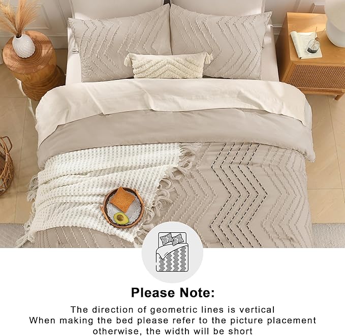 Andency Khaki Oversized Queen Comforter Set, Boho Soft Warm Bedding Comforter - Image 5