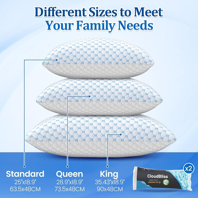 CloudBliss Cooling Bed Set of 2 Pillows - Image 2