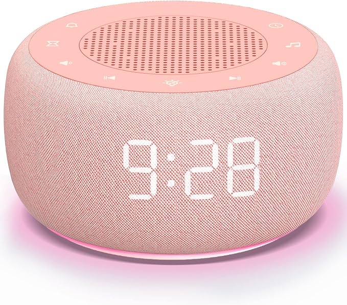 Buffbee Sound Machine & Alarm Clock 2-in-1-0-100% Display Dimmer, Under Light by BUFFBEE