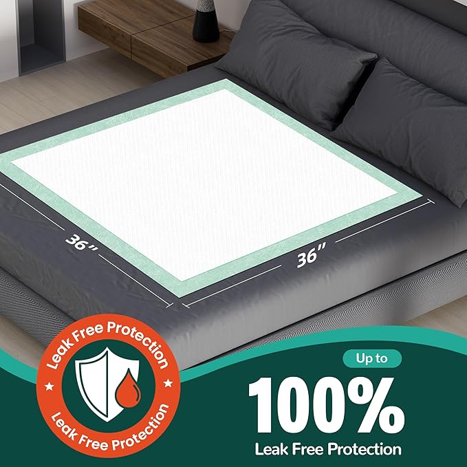 MILDPLUS Disposable Bed Pads 36'' X 36'' Heavy Duty Underpads Extra Large - Image 2