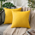 MIULEE Pack of 2 Decorative Outdoor Solid Waterproof Throw Pillow Covers Faux by MIULEE