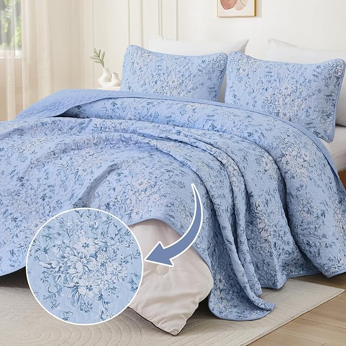 WONGS BEDDING Quilt Queen Size, Botanical Quilt - Image 2