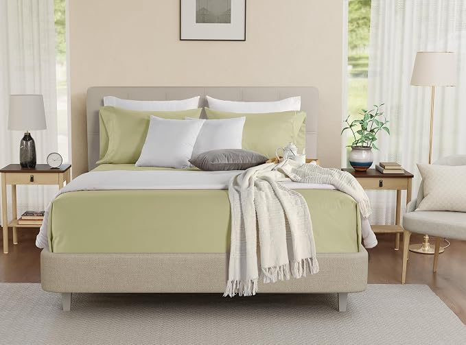 100% Cotton Sheets California King Size Sheets Set, CalKing Sheet Set, 800 - Image 2