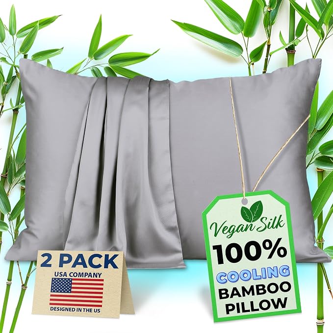 Pillow Cases - 100% Viscose Derived from Bamboo - Cooling Pillowcase - Standard by VeganSilk