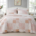 GOONE Queen Quilt Set, Reversible, Washed Coverlet, 2 Pillow Shams, Spring & by GOONE