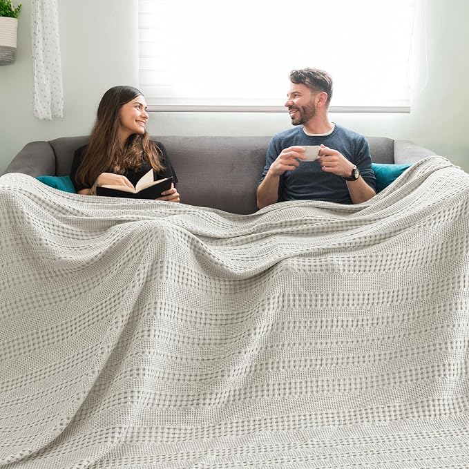 PHF Cooling Waffle Blanket California King Size, Lightweight 60% Rayon from - Image 8