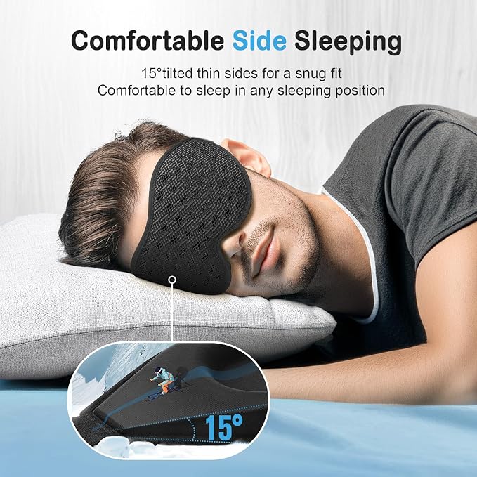 LitBear Breathable Sleep Mask, 3D Eye Mask Sleep - Image 3