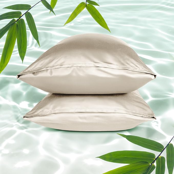 Bare Home 100% Rayon Made from Bamboo Luxury Standard Size Set of 2 Cooling by BareHome