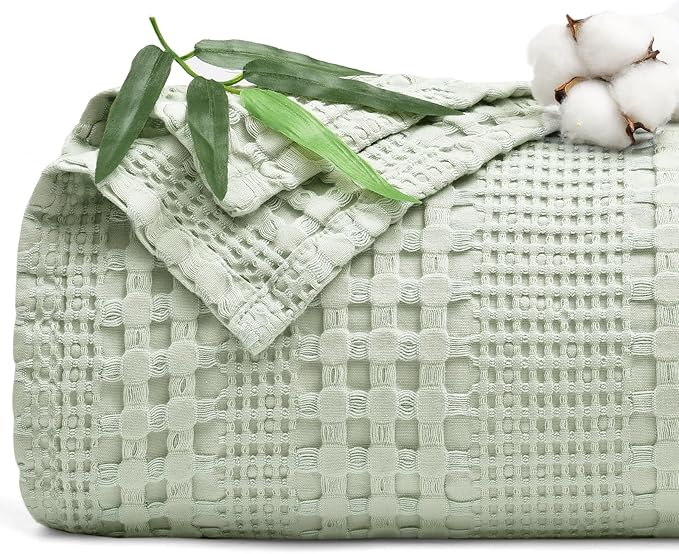 PHF Cooling Waffle Blanket Queen Size, Lightweight 60% Rayon from Bamboo & 40% by PHF