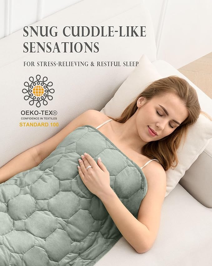 Weighted Lap Blanket 7lbs, Cozy Luxury Crystal Velvet Weighted Blanket - Image 2