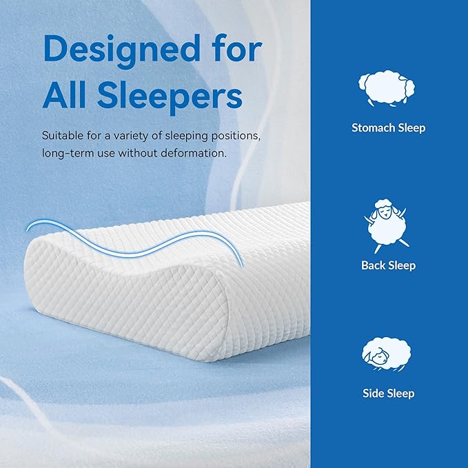 AM AEROMAX 32" King Size Contour Memory Foam Pillow, Cervical Pillow - Image 4