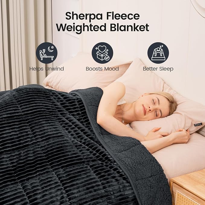 Sherpa Fleece Adult Weighted Blanket 20lbs - Image 2