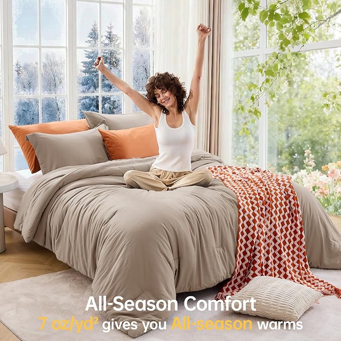 MUXHOMO Full Comforter Sets, All Season Ultra Soft Down Alternative Bedding - Image 4