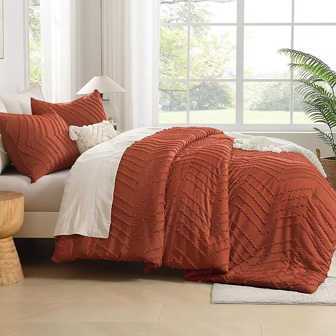 Andency Burnt Orange Twin/Twin XL Comforter Set, Twin Bed Comforter - Image 7