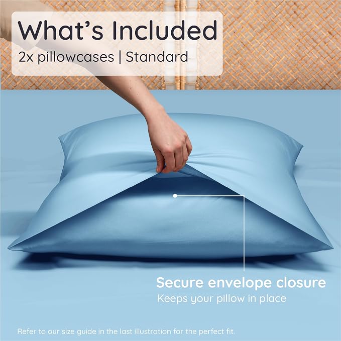 Bambaw 100% Viscose Derived from Bamboo Pillowcase Standard Size – Set of 2 - Image 2