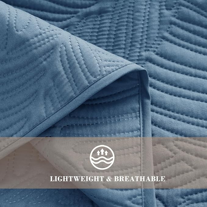 Exclusivo Mezcla California King Quilt Bedding Set, Lightweight Bluish Grey - Image 5