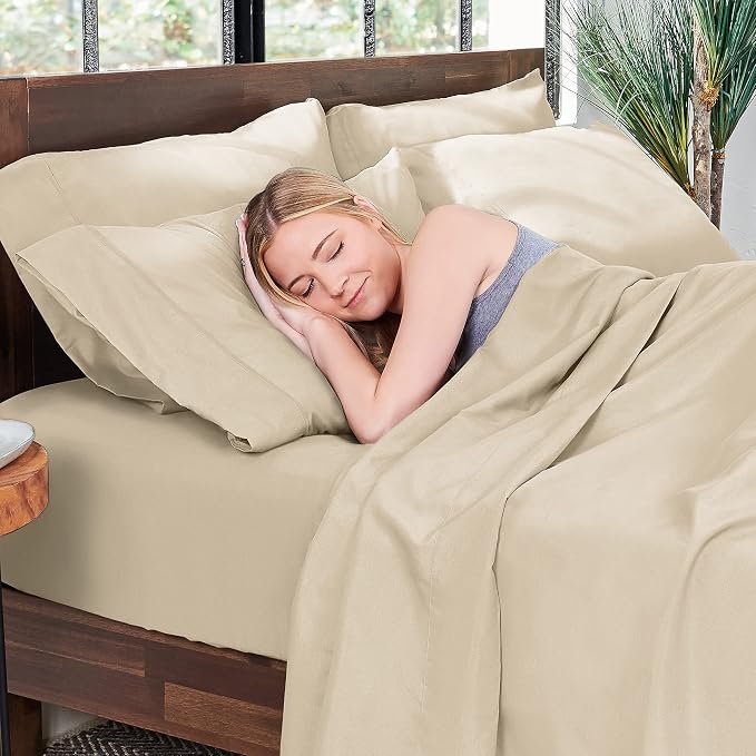 Hotel Sheets Direct 4 Piece Bed Sheet Set Full Size, 100% Viscose Derived from - Image 2