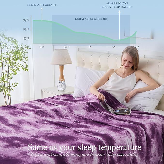 Cooling Blanket Throw Size for Hot Sleepers Ultra Lightweight & Breathable - Image 3