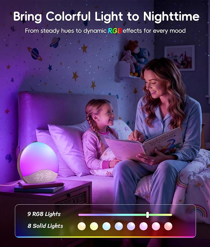 ecozy Sunrise Alarm Clock for Bedroom, 26 Soothing Sounds, 17 Night Lights - Image 5