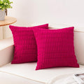 Aegero Pack of 2 Corduroy Decorative Throw Pillow Covers 18x18 Inch Soft by Unknown