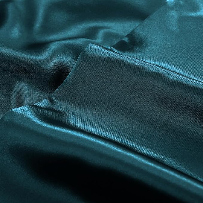 Aormenzy Satin Pillow Cases for Women Queen Size Set of 2, Dark Teal Satin - Image 7
