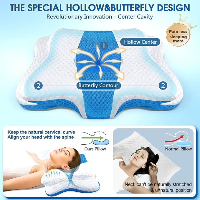 CHxxy Memory Foam Pillows, Cervical Pillow - Image 3