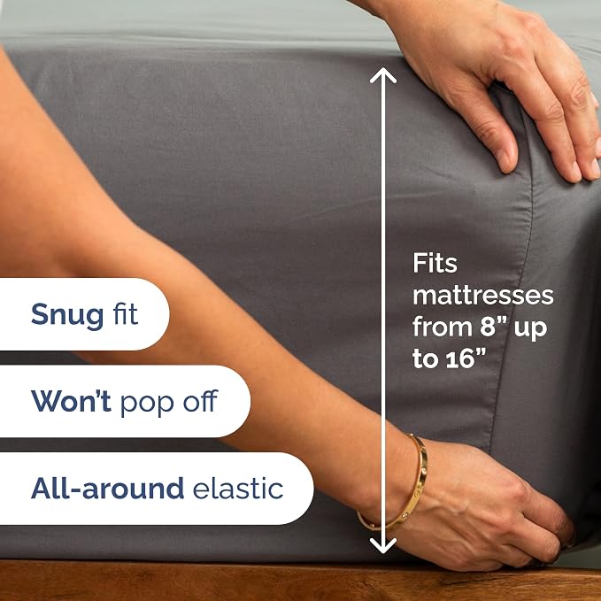 Lightweight 3 Piece Bed Sheet Set Twin XL Size - Image 5