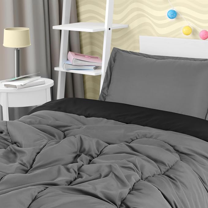 Utopia Bedding Black/Grey Kids Comforter Set - Image 3