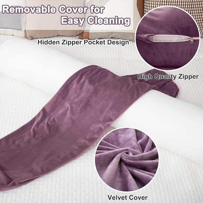1 MIDDLE ONE Bolster Pillow for Bed, Long Round Body Pillow for Adults - Image 3